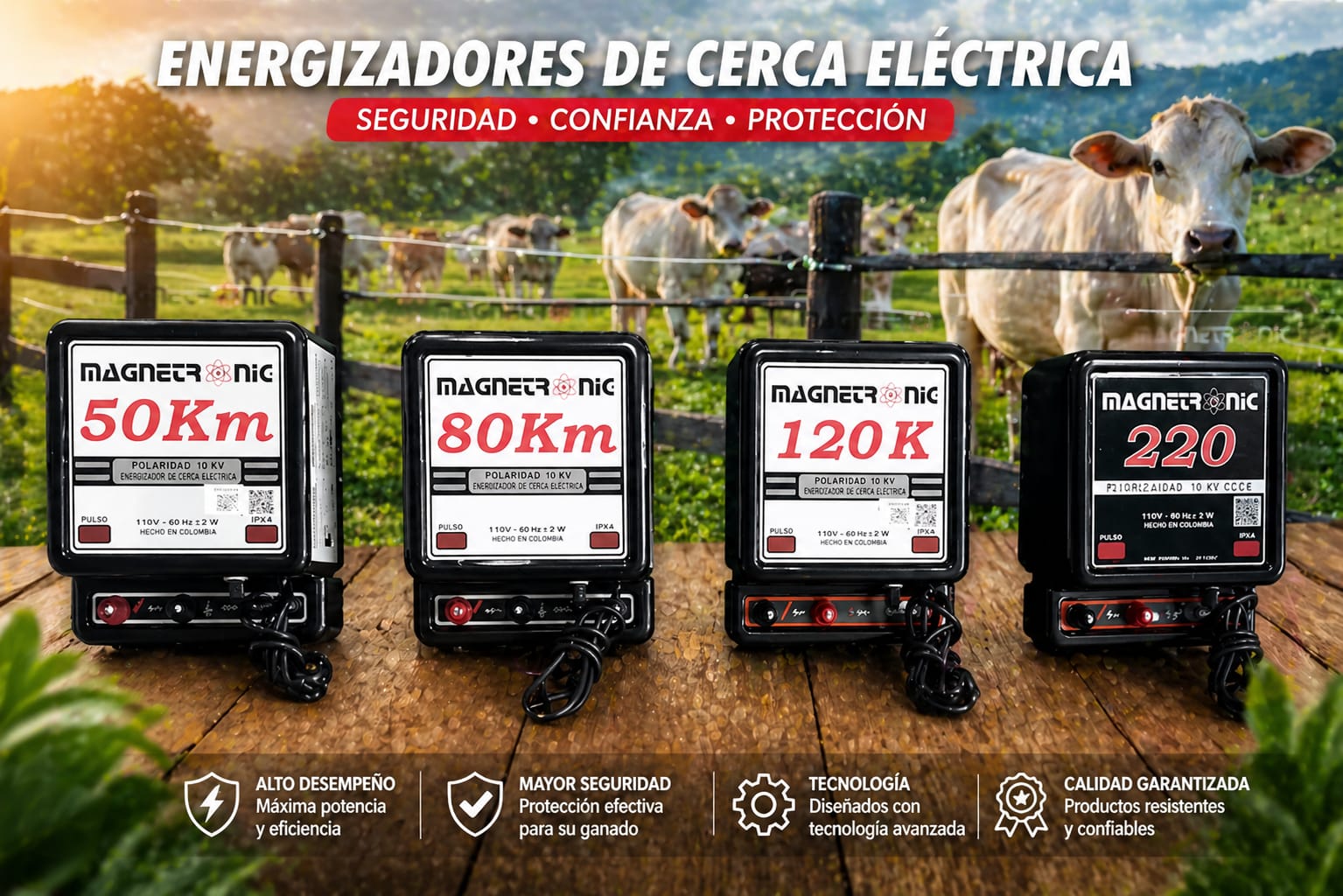 Impulsores para cerco eléctrico ganadero Magnetronic